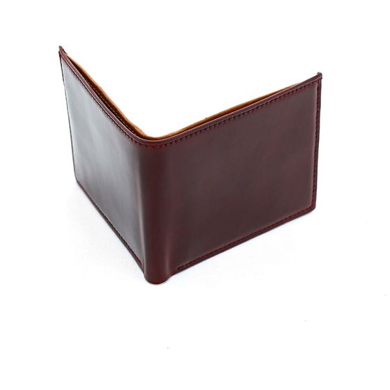 Brunswick 3-Slot Oxblood Shell Cordovan Bi-Fold Wallet, view 3