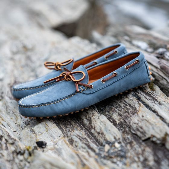 Halyard Driving Moc - Harbor Blue Montorso, view 5