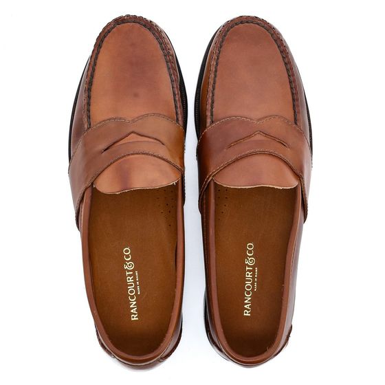 Northpoint Stitchline Penny Loafers - Amber Shell Cordovan, view 3