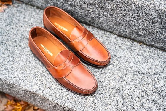Northpoint Stitchline Penny Loafers - Amber Shell Cordovan, view 6