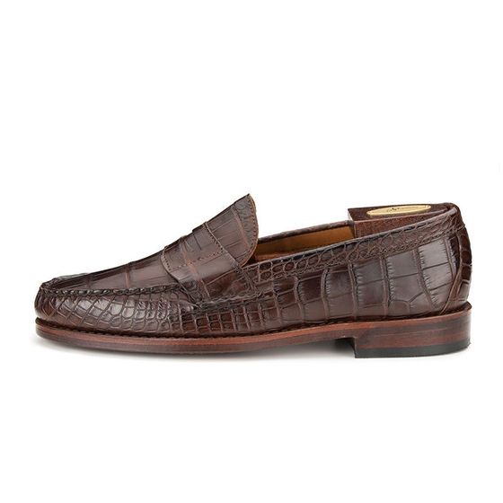 Pinch Penny Loafers - Chocolate Burnished Alligator, view 2