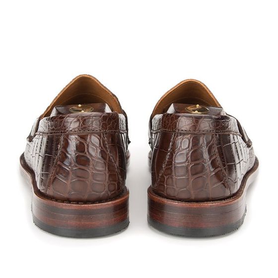 Pinch Penny Loafers - Chocolate Burnished Alligator, view 3