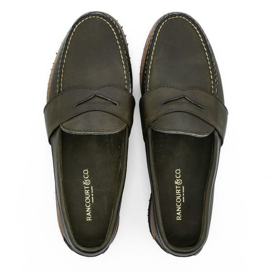 Stitchline Penny Loafers - Olive Labrador, view 2