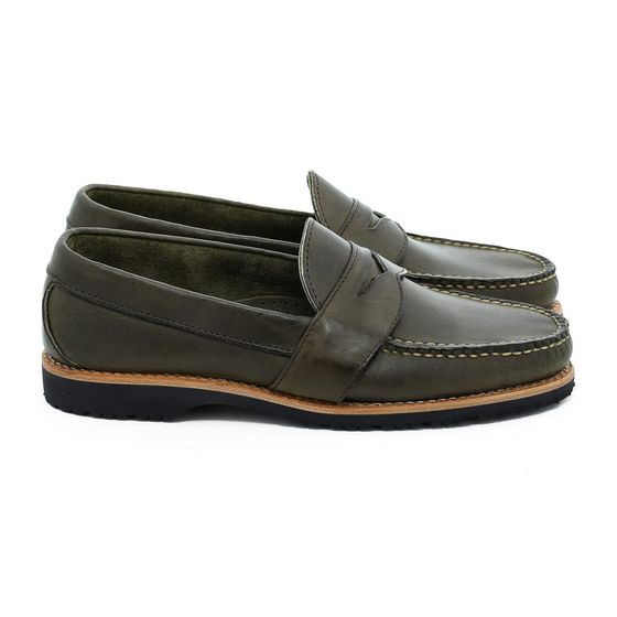 Stitchline Penny Loafers - Olive Labrador, view 3